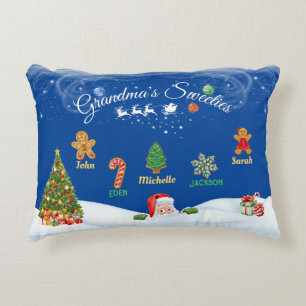 Personalised Christmas 5 Names Grandma's Sweeties Decorative Cushion