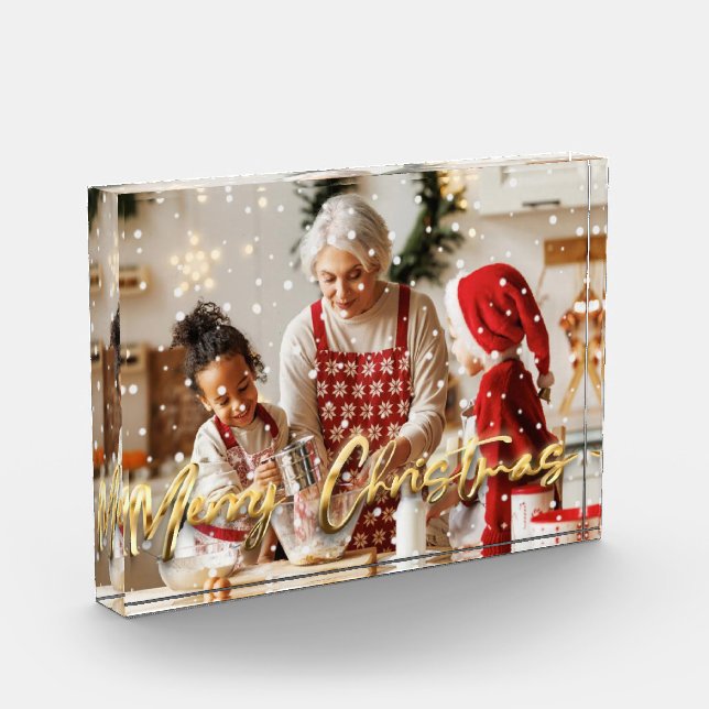 Personalised Christmas Acrylic Photo Block (Left)