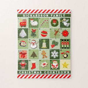 Personalised Christmas Advent Calendar Jigsaw Puzzle