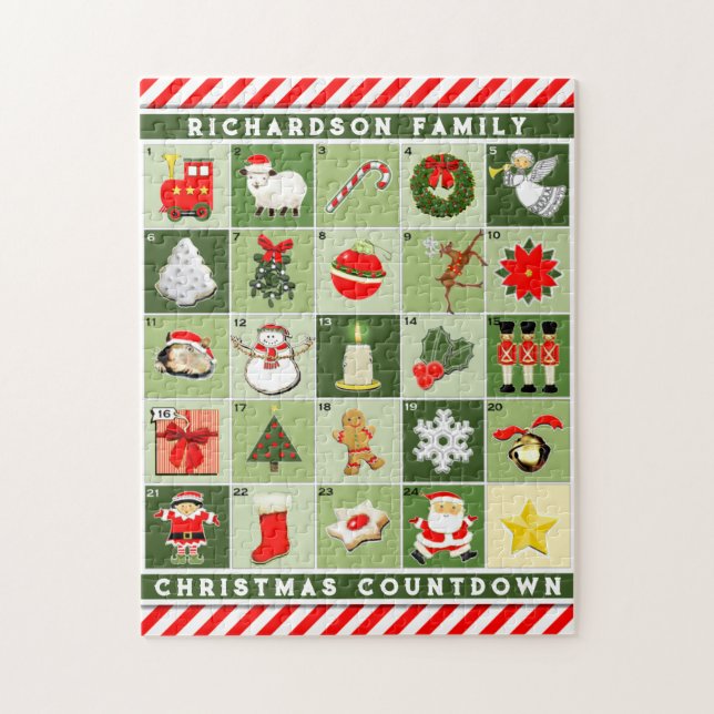 Personalised Christmas Advent Calendar Jigsaw Puzzle (Vertical)