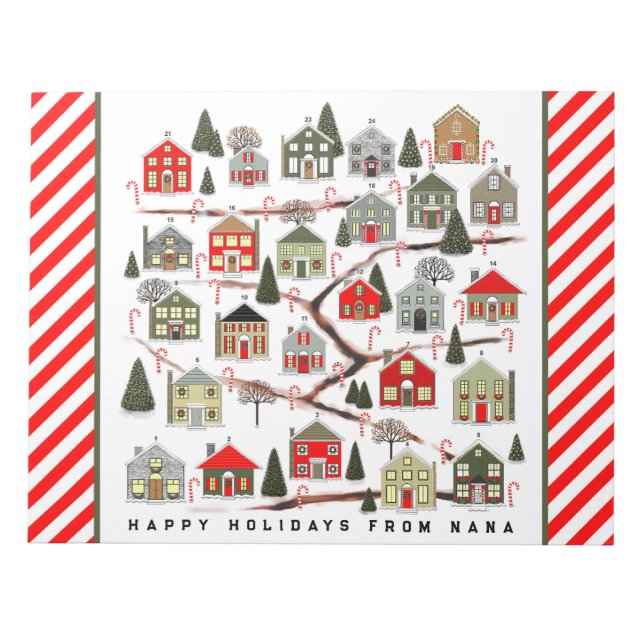 Personalised Christmas Advent calendar Notepad (Front)