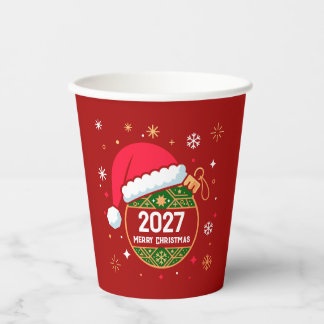 Personalised Christmas and 2027 New Year design Paper Cups