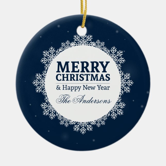 Personalised Christmas and New Year | Ornament (Front)