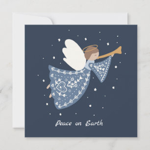 Personalised Christmas Angel Holiday Peace Earth Invitation