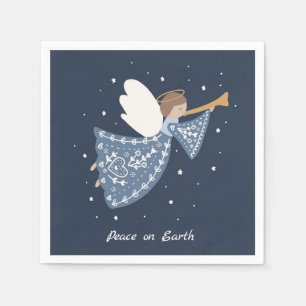 Personalised Christmas Angel Holiday Peace Earth Napkin