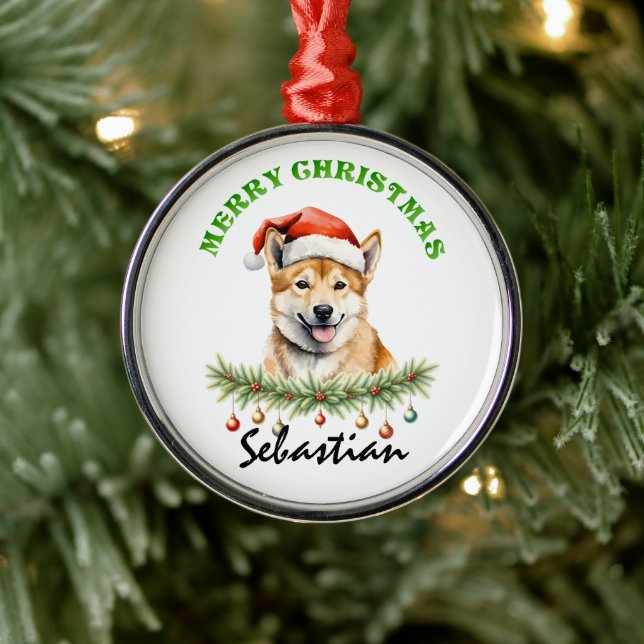 Personalised Christmas Aussie Animals Dingo Metal Tree Decoration (Tree)