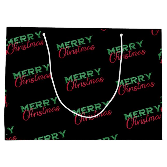 Personalised Christmas Bag, Christmas Party  Large Gift Bag (Back)