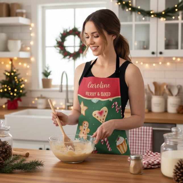 Personalised Christmas Baking Pattern Apron (Creator Uploaded)