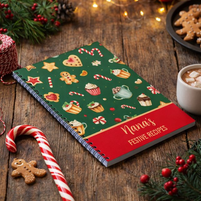 Personalised Christmas Baking Pattern Notebook (Creator Uploaded)