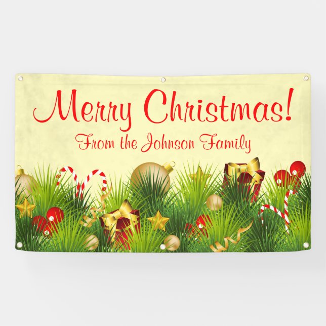 Personalised Christmas Banner Gifts Ornaments (Horizontal)