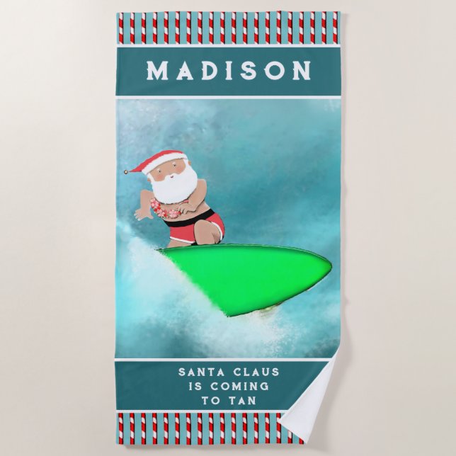 Personalised Christmas Beach Towel (Front)