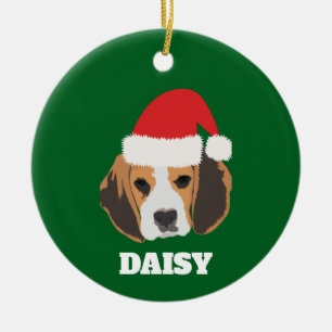Personalised Christmas Beagle Ceramic Tree Decoration