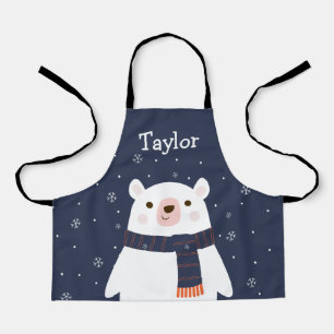 Personalised Christmas Bear Kids Apron