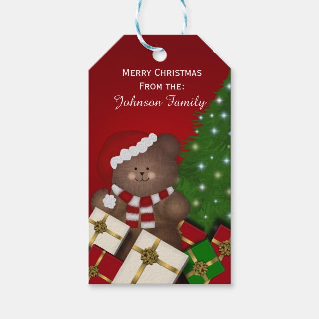 Personalised Christmas Bear Tags (Front)