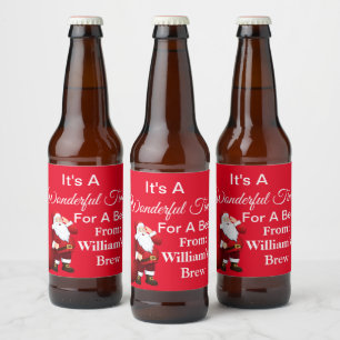 Personalised Christmas  Beer Bottle Label
