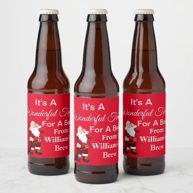 Personalised Christmas  Beer Bottle Label (Bottles)
