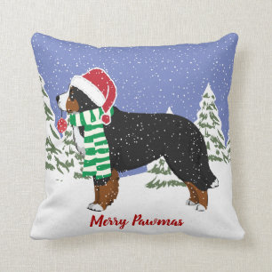 Personalised Christmas Bernese Mountain Dog Cushion