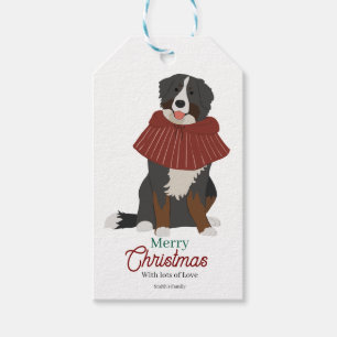 Personalised Christmas Bernese Mountain Dog Gift Tags