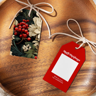 Personalised Christmas Berries Flowers & Leaves Gift Tags