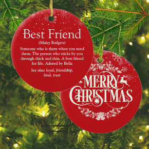 Personalised Christmas Best Friend Definition Ceramic Tree Decoration