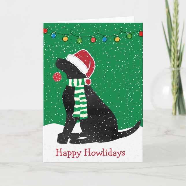 Personalised Christmas Black Lab Holiday Dog (Front)