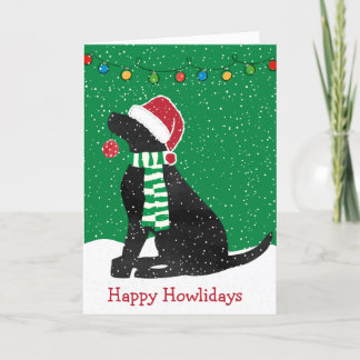 Personalised Christmas Black Lab Holiday Dog Card