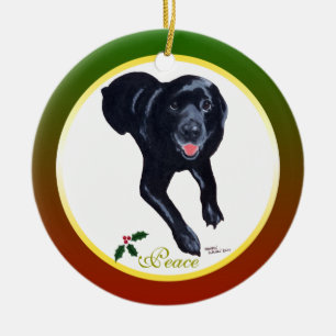 Personalised Christmas Black Labrador Ornament