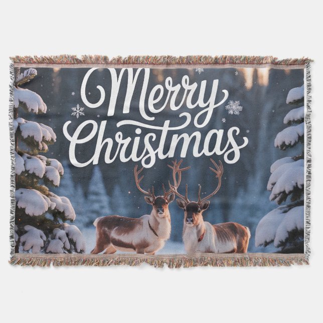 Personalised Christmas Blanket  Custom  Throw (Front)