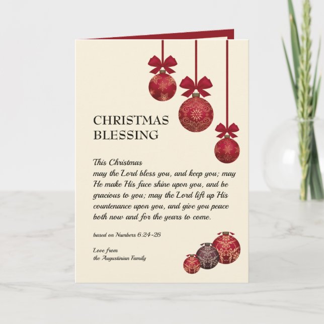 Personalised CHRISTMAS BLESSING Christmas Holiday Card (Front)