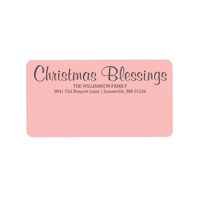 Personalised Christmas Blessings Mailing Label (Front)