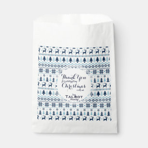 Personalised CHRISTMAS Blue Thank You Favour Bag