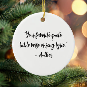 Personalised Christmas Calligraphy Quote Ceramic Tree Decoration