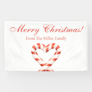 Personalised Christmas Candy Cane Heart  Banner