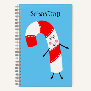 Personalised Christmas Candy Cane Notebook