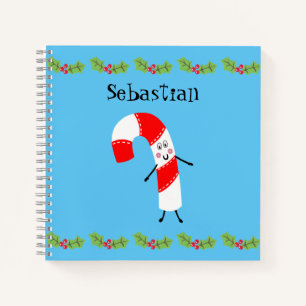 Personalised Christmas Candy Cane Notebook