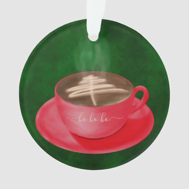 Personalised Christmas Cappuccino Art Ornament (Front)