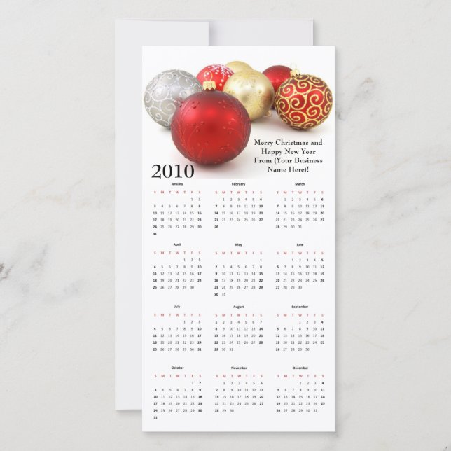 Personalised Christmas Card Calendar (Front)