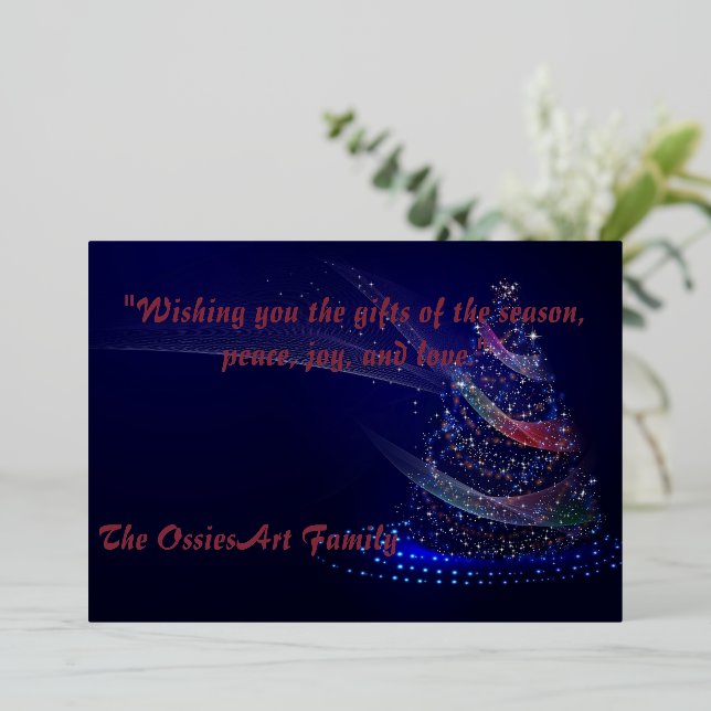 Personalised Christmas Card. Foil Holiday Card (Standing Front)