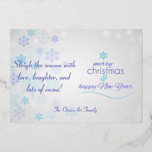 Personalised Christmas Card.  Foil Holiday Card