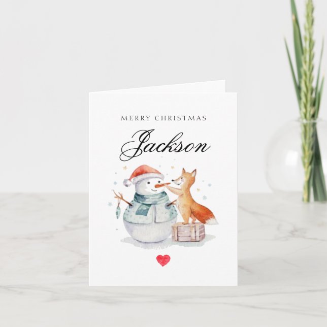 Personalised Christmas Card For Kids  Holiday Card (Front)