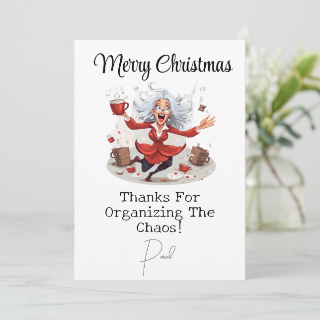 Personalised Christmas Card From Boss (Standing Front)