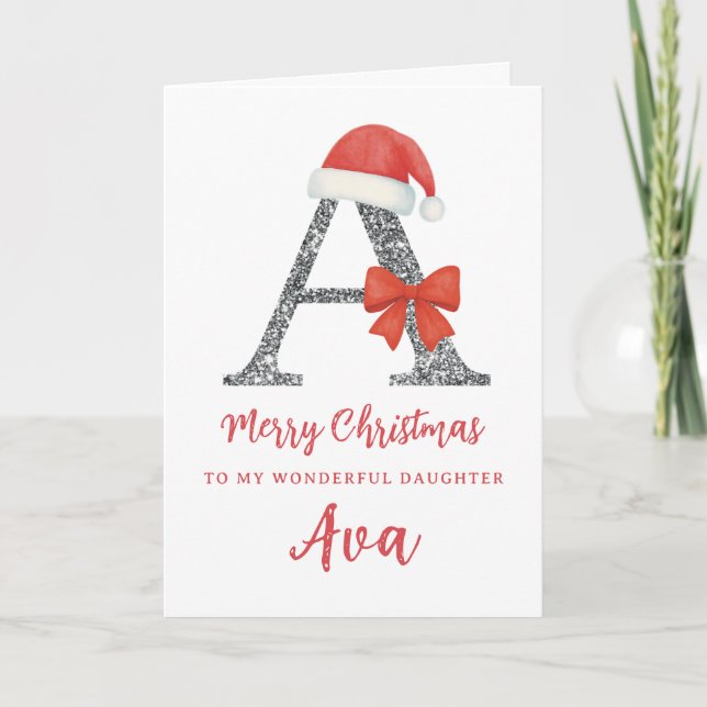 Personalised Christmas Card - Letter A (Front)