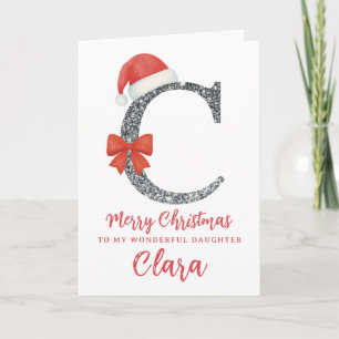 Personalised Christmas Card - Letter C