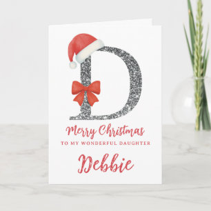 Personalised Christmas Card - Letter D