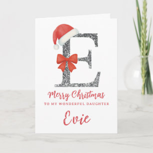 Personalised Christmas Card - Letter E