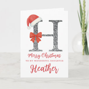 Personalised Christmas Card - Letter H
