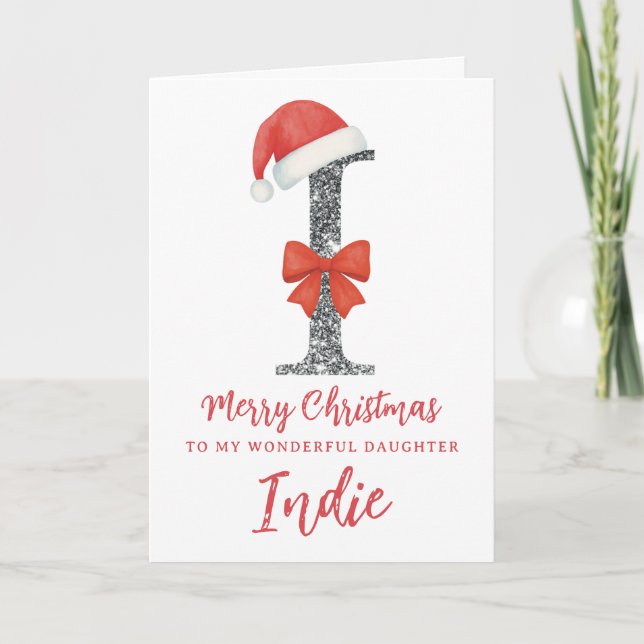 Personalised Christmas Card - Letter I (Front)