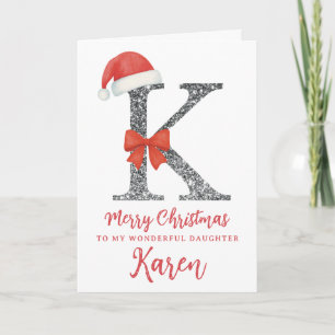 Personalised Christmas Card - Letter K