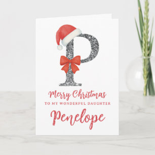 Personalised Christmas Card - Letter P
