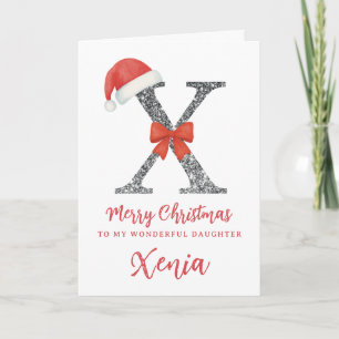 Personalised Christmas Card - Letter X